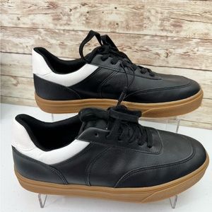 Zara Mens Black Leather NWT Lace Up Casual Sneaker Shoes Sz US 8.5 / 9  EU 42